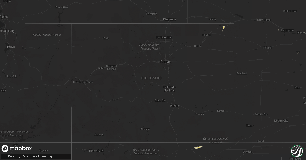 Hail map in Colorado on September 22, 2015