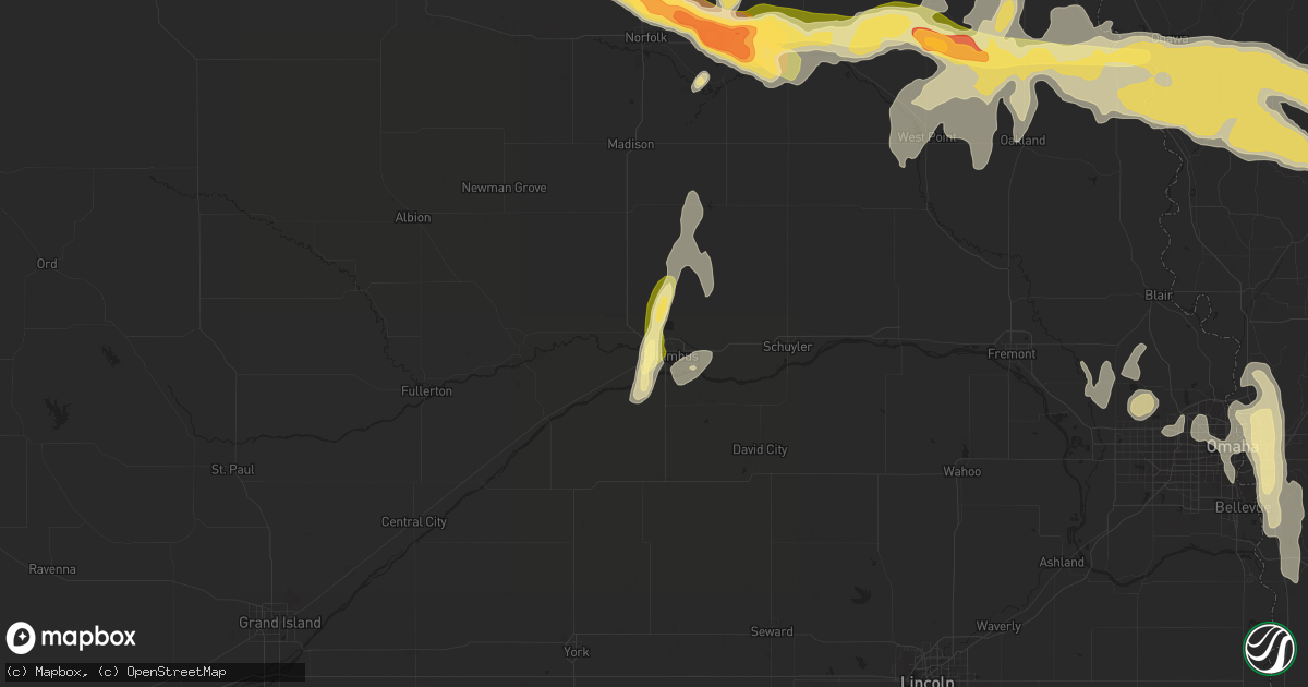 Hail map in Columbus, NE on September 22, 2015