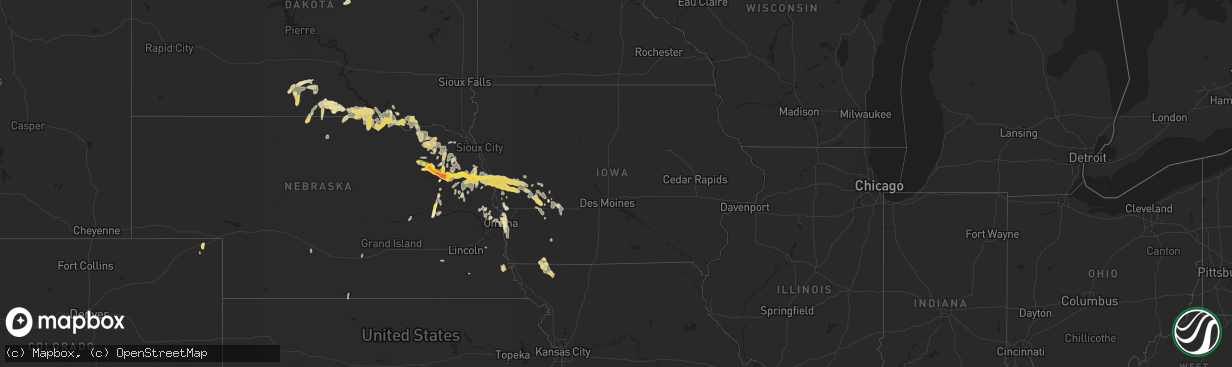 Hail map in Iowa on September 22, 2015