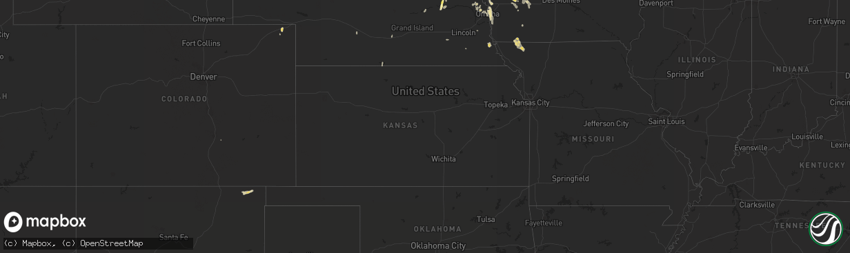 Hail map in Kansas on September 22, 2015