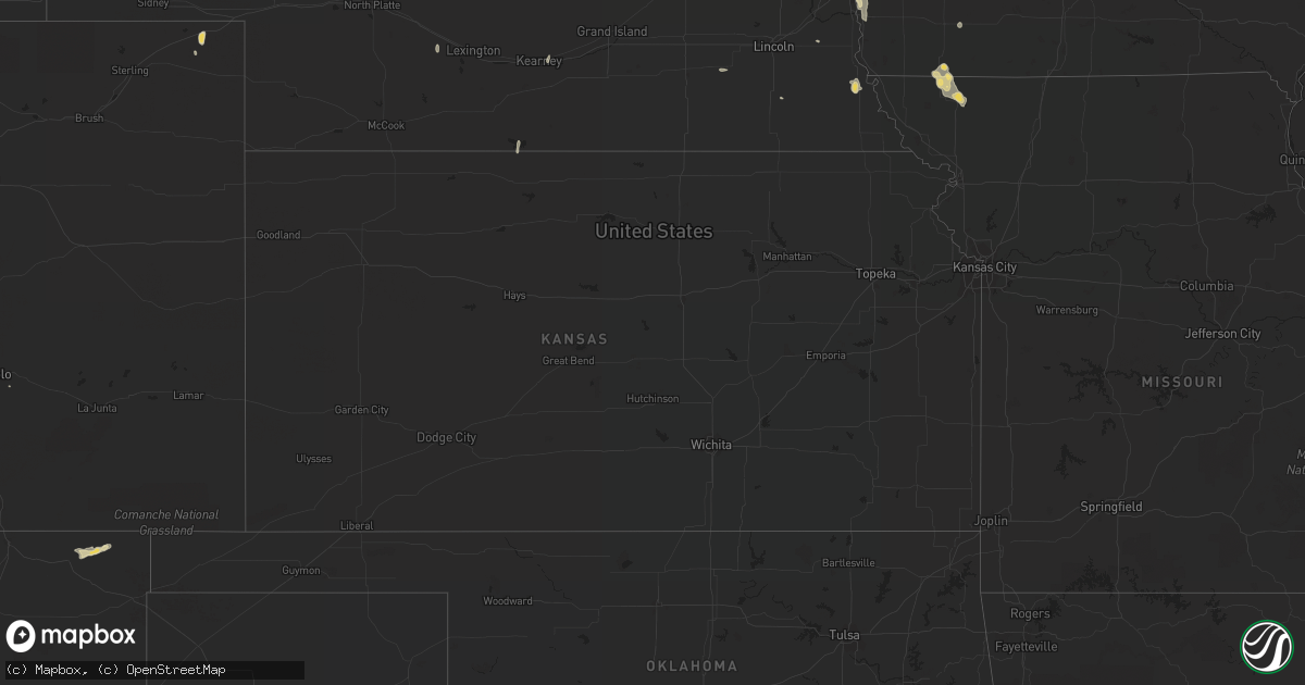 Hail map in Kansas on September 22, 2015