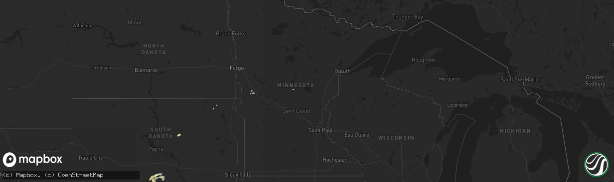 Hail map in Minnesota on September 22, 2015