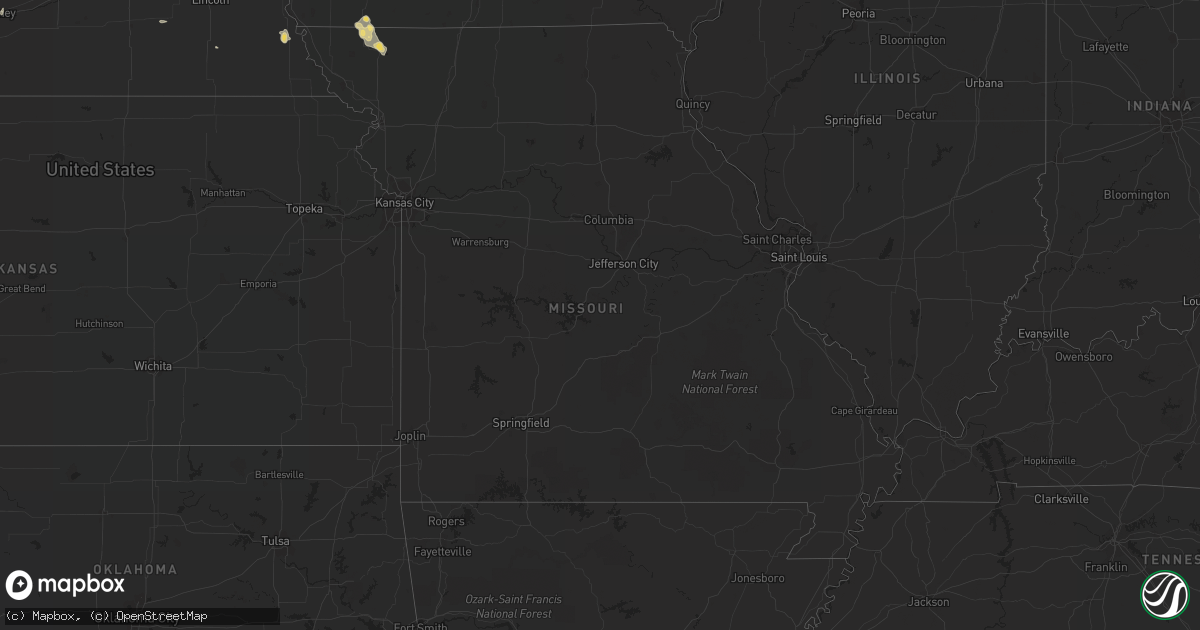 Hail map in Missouri on September 22, 2015