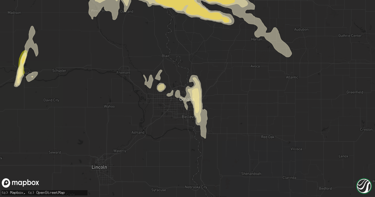 Hail map in Omaha, NE on September 22, 2015
