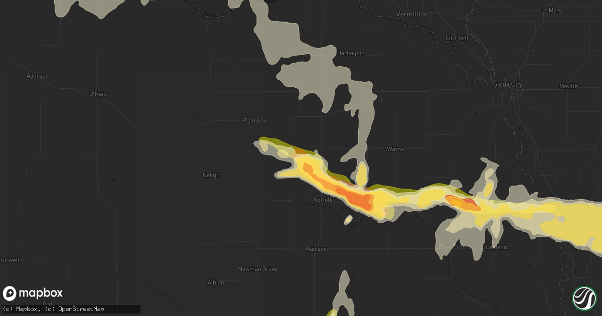 Hail map in Pierce, NE on September 22, 2015