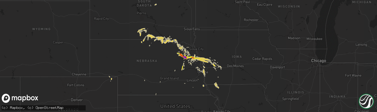 Hail map on September 22, 2015