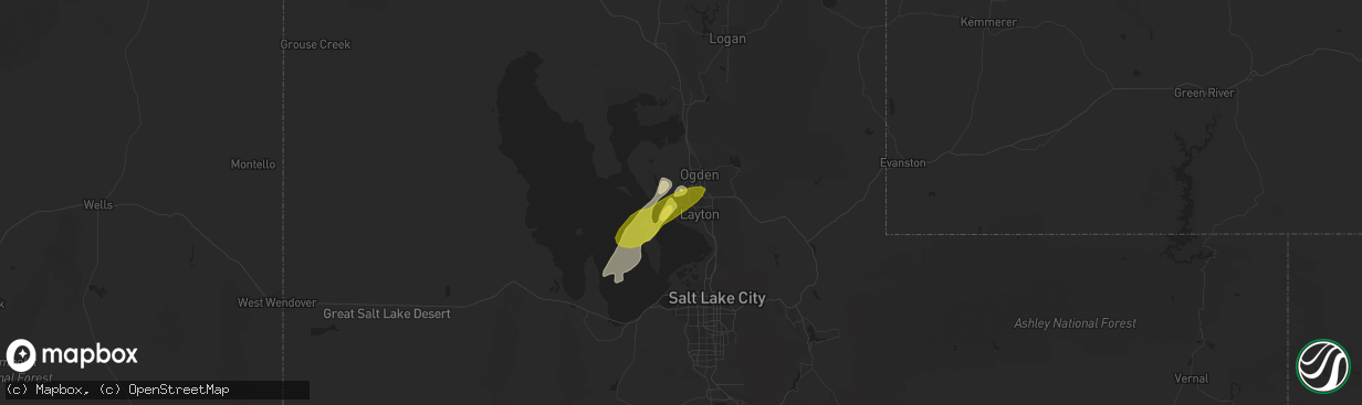 Hail map in Clearfield, UT on September 22, 2016