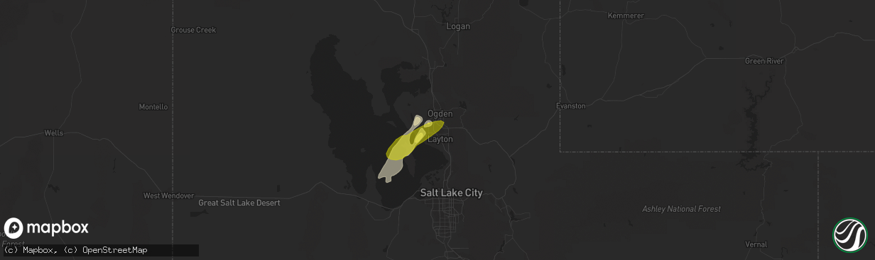 Hail map in Hill Afb, UT on September 22, 2016