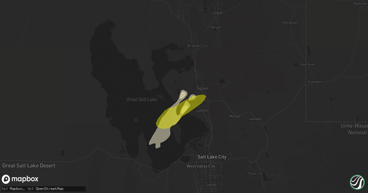 Hail map in Hooper, UT on September 22, 2016