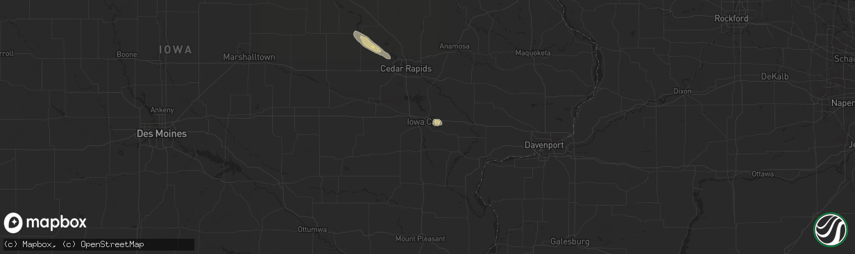 Hail map in Iowa City, IA on September 22, 2016