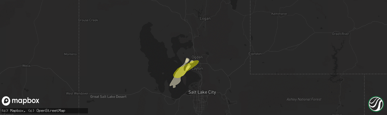 Hail map in Ogden, UT on September 22, 2016