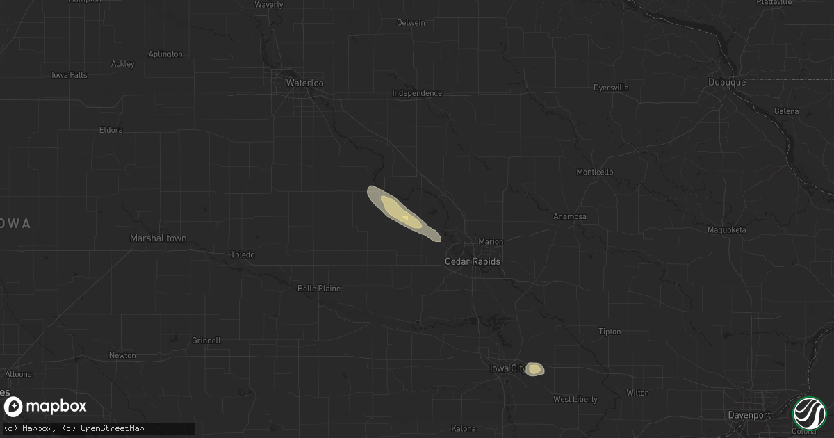 Hail map in Shellsburg, IA on September 22, 2016