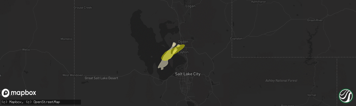 Hail map in Syracuse, UT on September 22, 2016