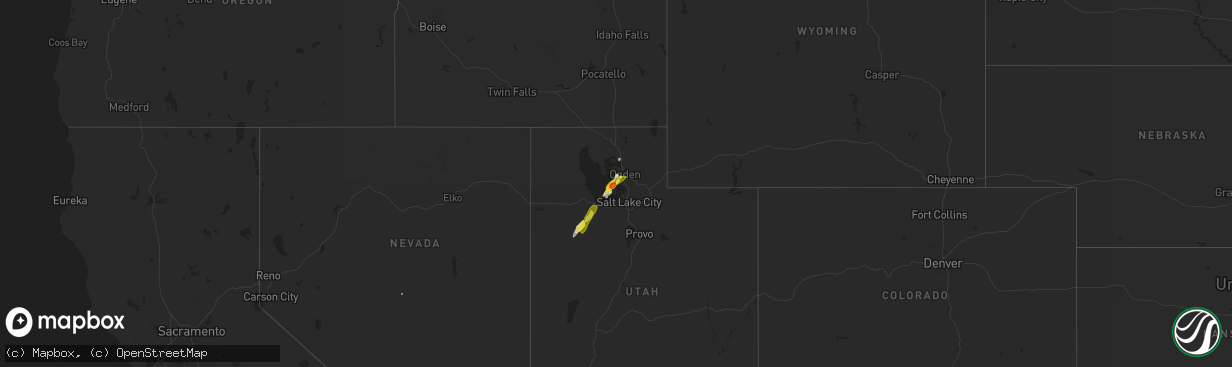 Hail map on September 22, 2016