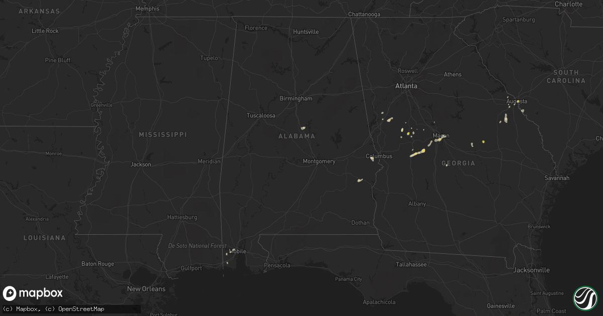 Hail map in Alabama on September 22, 2017