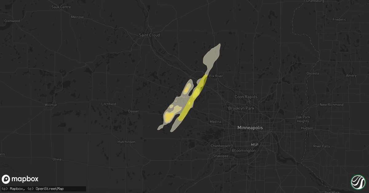 Hail map in Buffalo, MN on September 22, 2017