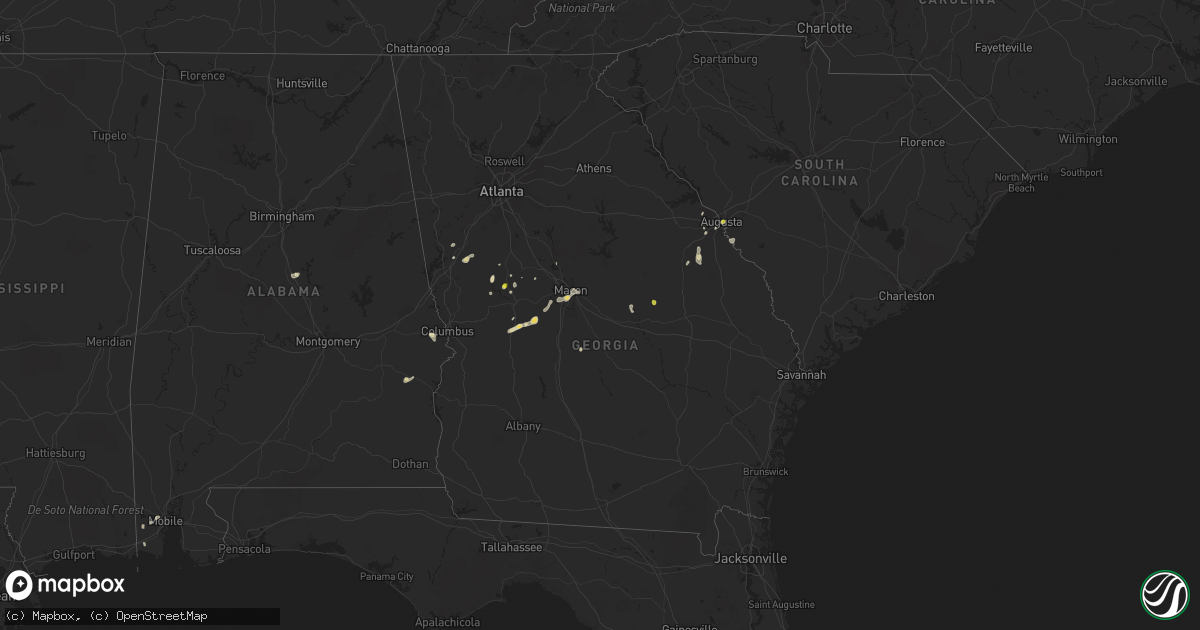 Hail map in Georgia on September 22, 2017