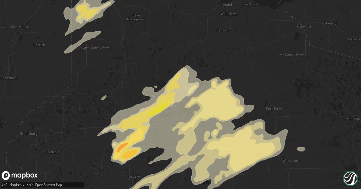 Hail map in Hayward, WI on September 22, 2017