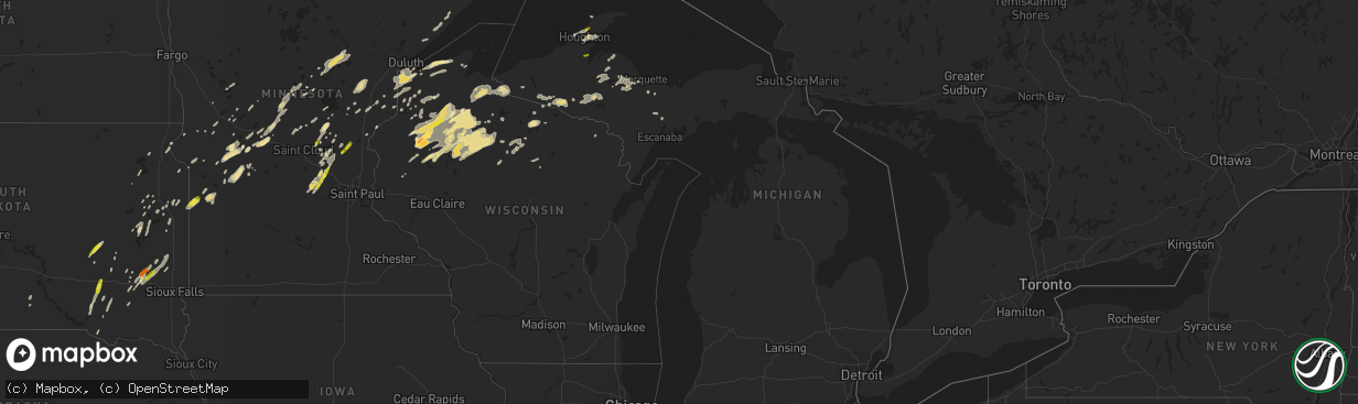 Hail map in Michigan on September 22, 2017