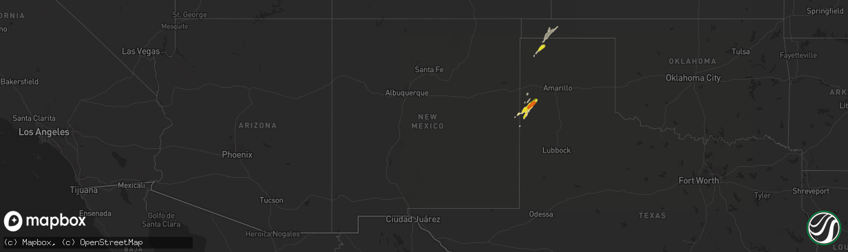 Hail map in New Mexico on September 22, 2017