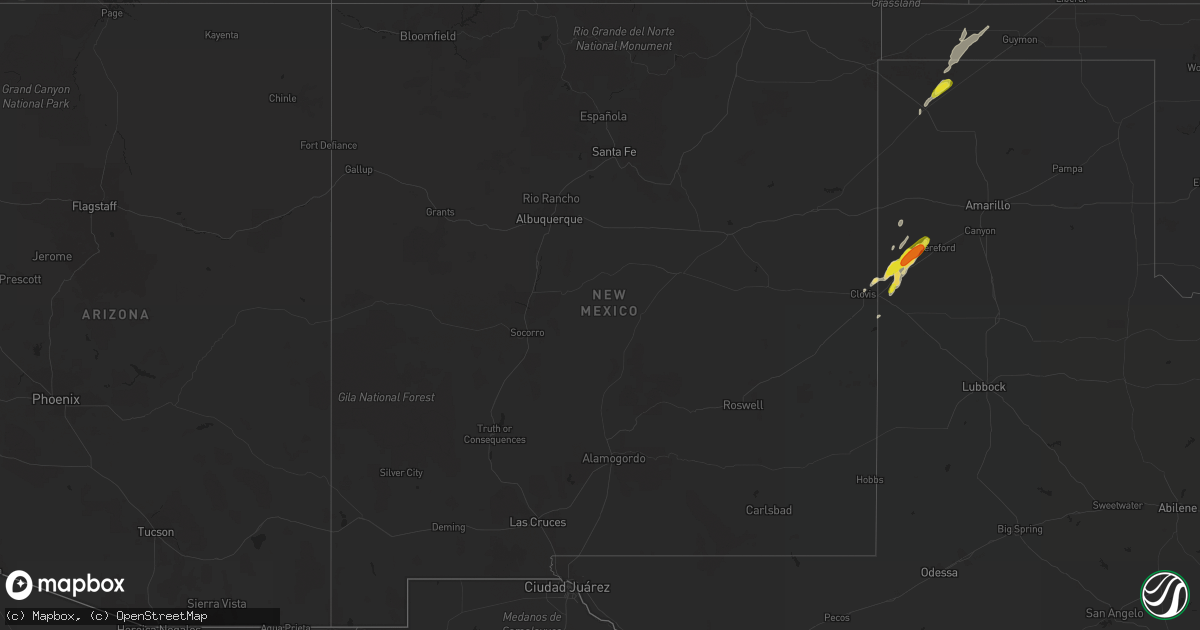 Hail map in New Mexico on September 22, 2017