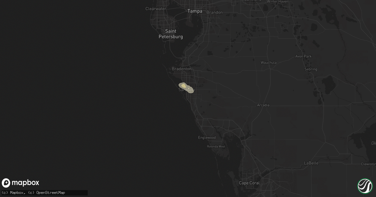Hail map in Sarasota, FL on September 22, 2017