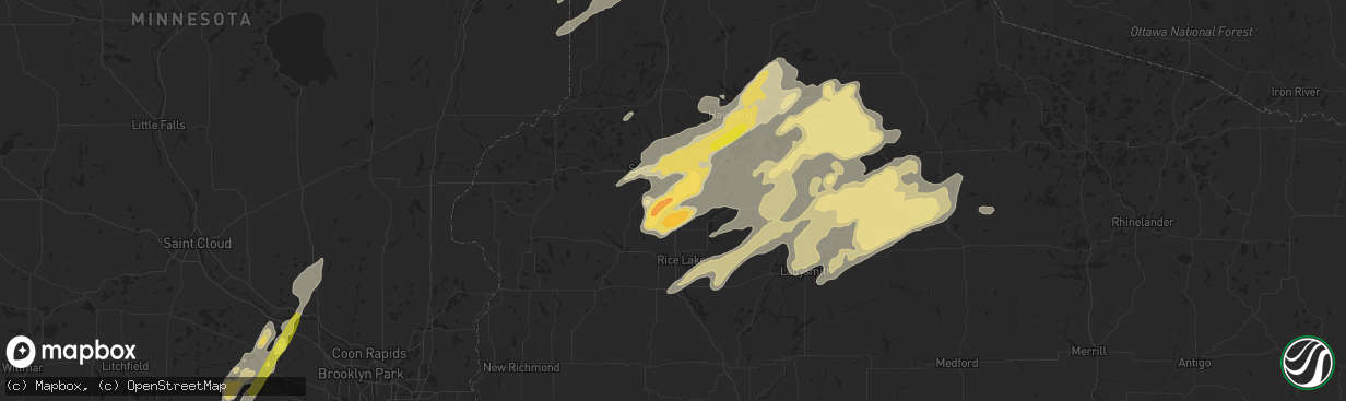 Hail map in Sarona, WI on September 22, 2017