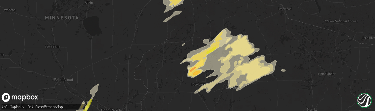 Hail map in Spooner, WI on September 22, 2017