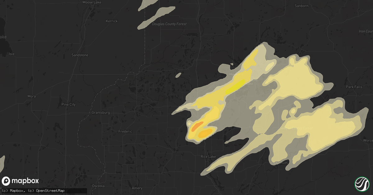 Hail map in Spooner, WI on September 22, 2017
