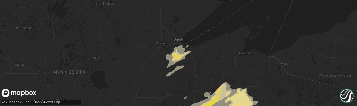 Hail map in Superior, WI on September 22, 2017