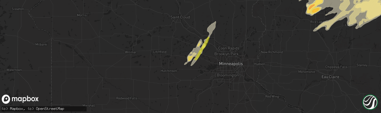 Hail map in Waverly, MN on September 22, 2017