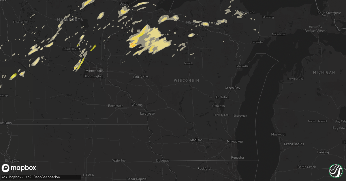 Hail map in Wisconsin on September 22, 2017