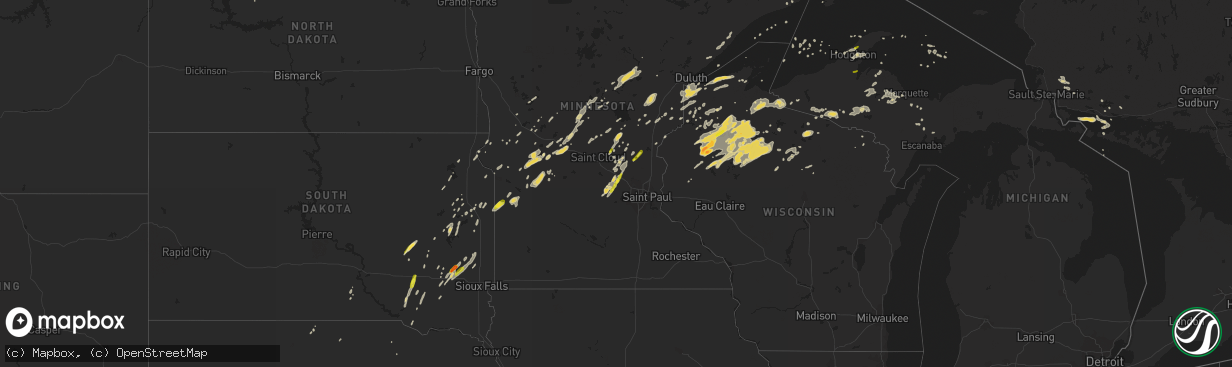 Hail map on September 22, 2017