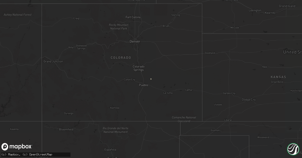 Hail map in Colorado on September 22, 2020
