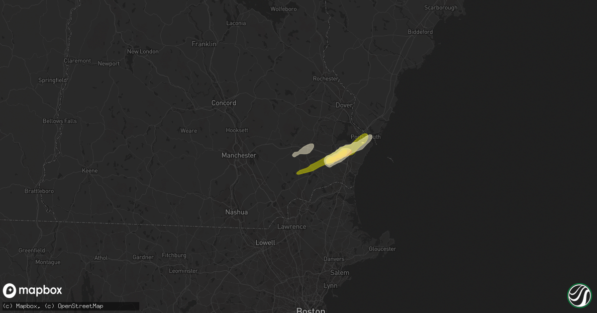 Hail map in Fremont, NH on September 22, 2022