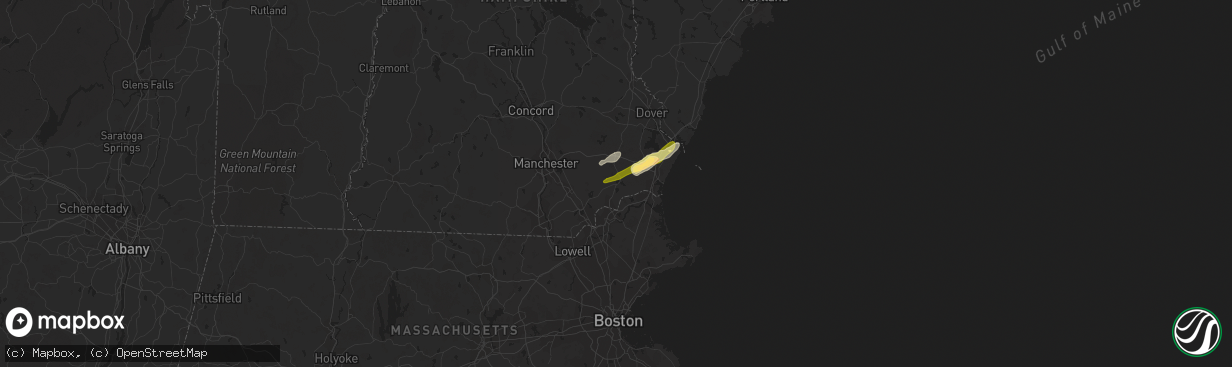 Hail map in Kingston, NH on September 22, 2022