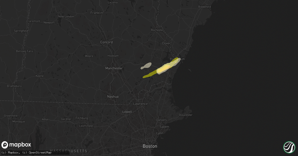 Hail map in Kingston, NH on September 22, 2022