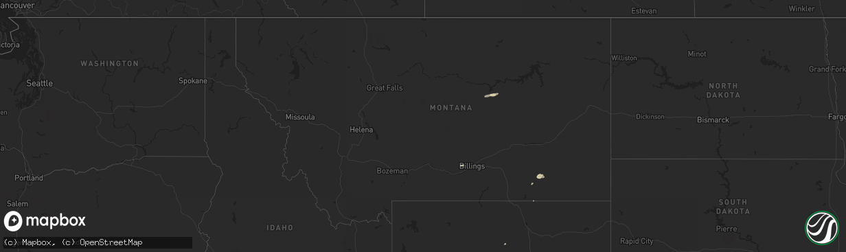 Hail map in Montana on September 22, 2022