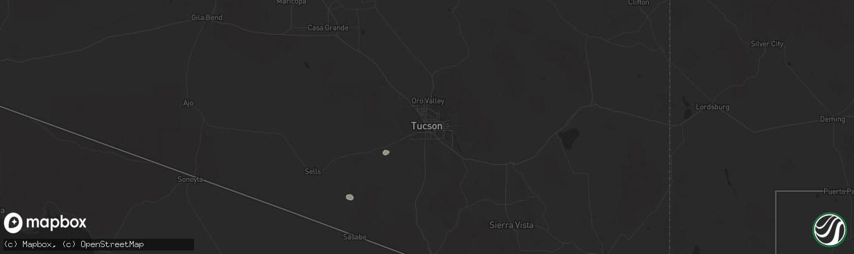 Hail map in Tucson, AZ on September 22, 2022