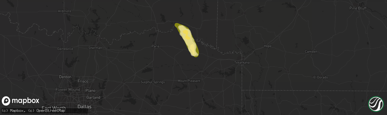 Hail map in Annona, TX on September 22, 2023