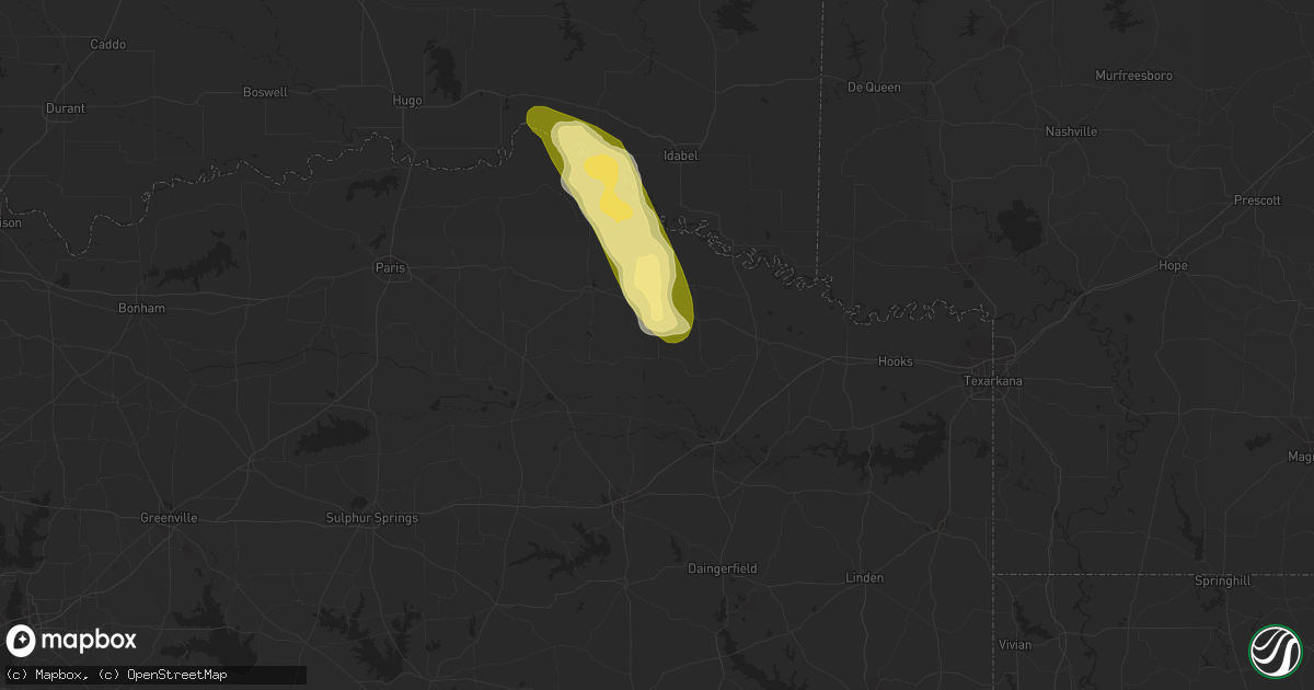 Hail map in Annona, TX on September 22, 2023