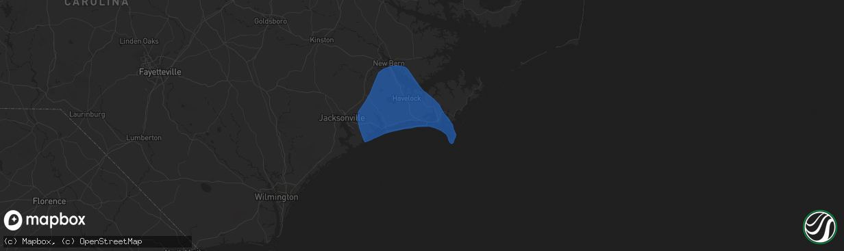 Hail map in Atlantic Beach, NC on September 22, 2023