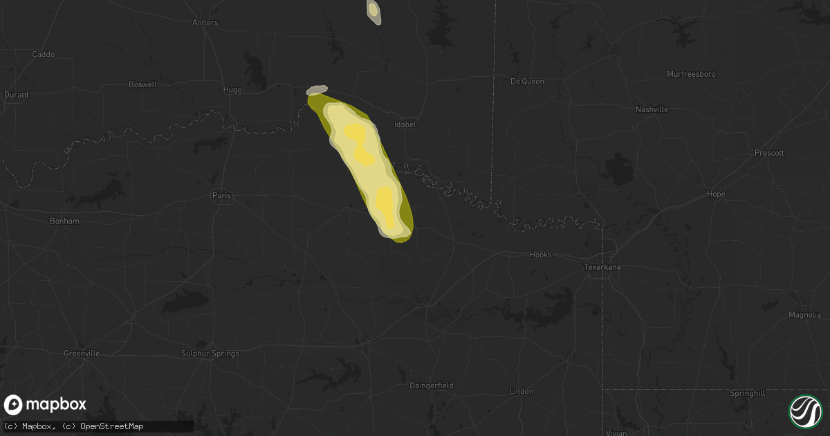 Hail map in Avery, TX on September 22, 2023