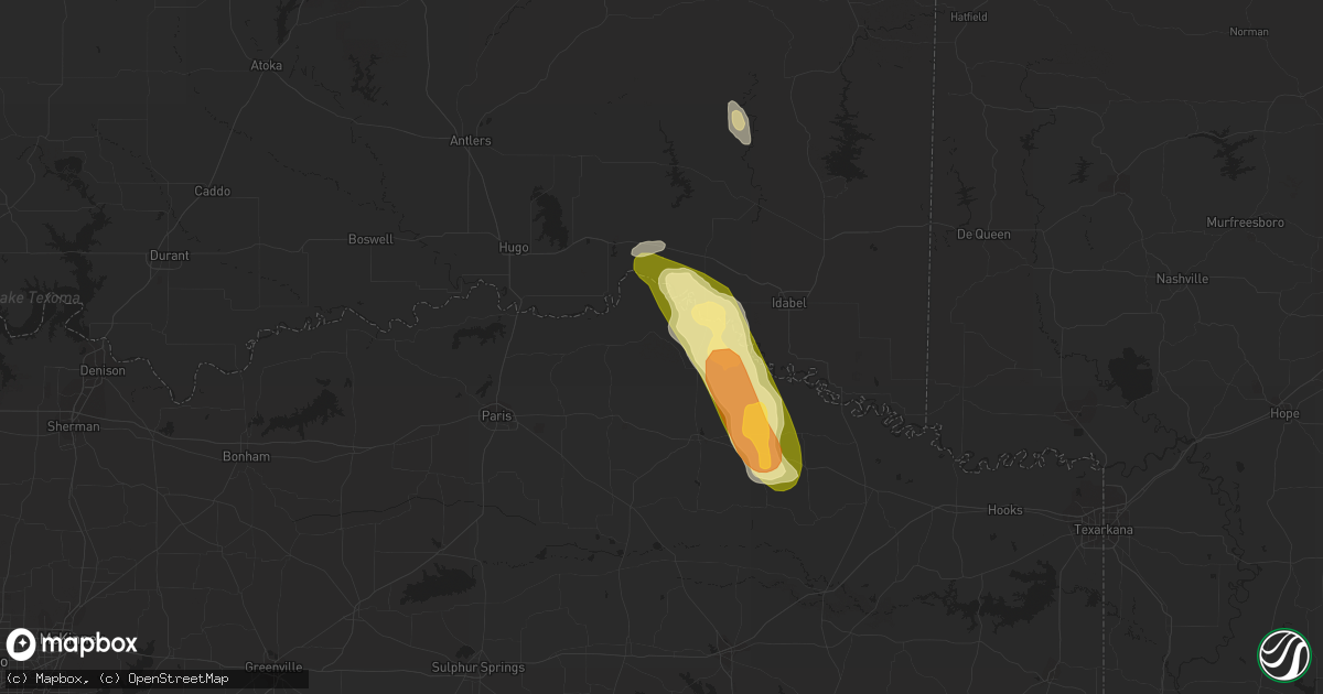Hail map in Bagwell, TX on September 22, 2023