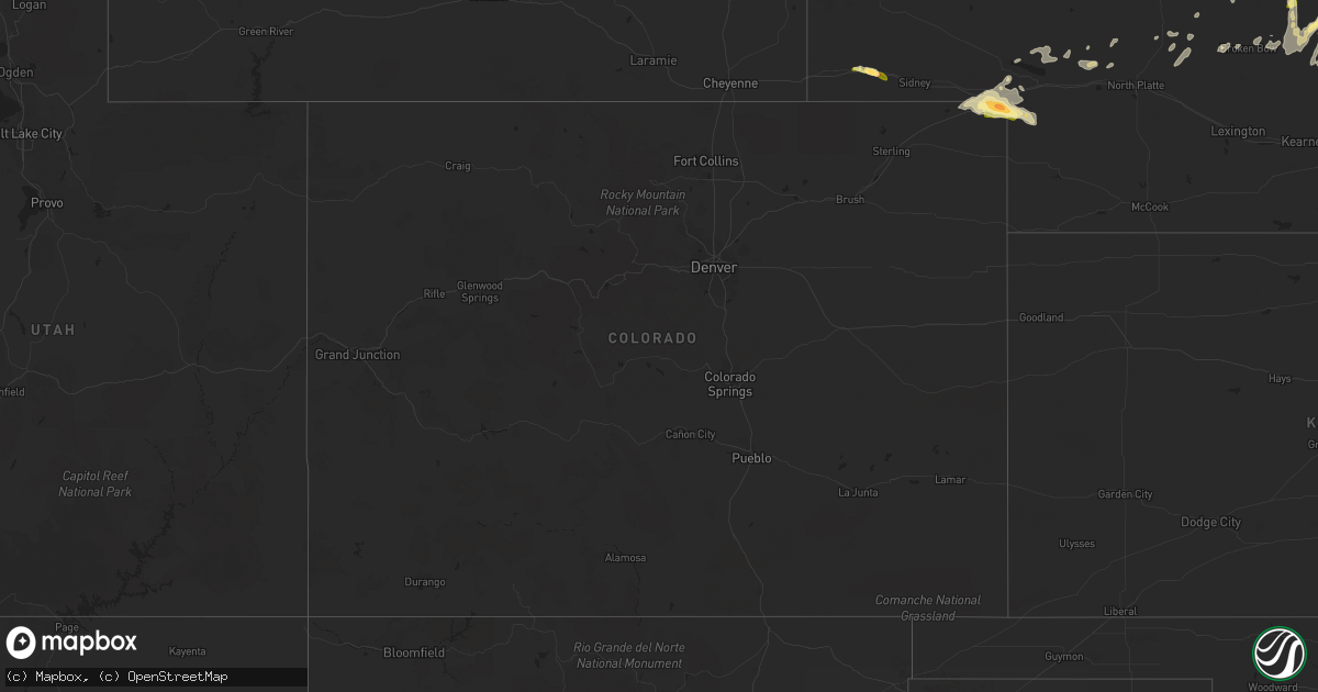 Hail map in Colorado on September 22, 2023