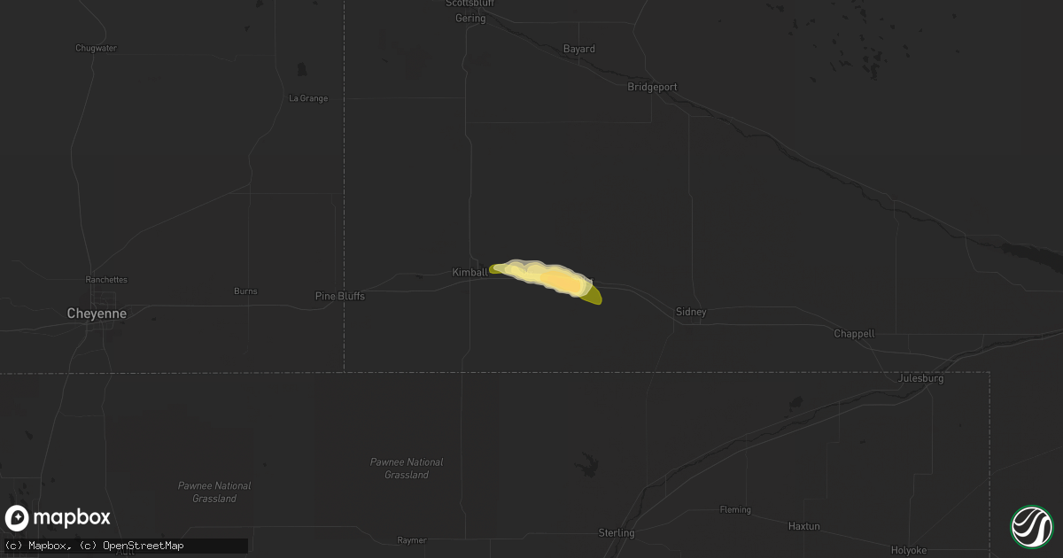 Hail map in Dix, NE on September 22, 2023