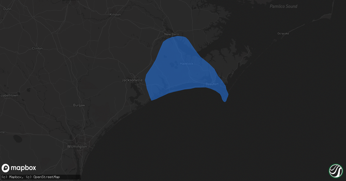 Hail map in Emerald Isle, NC on September 22, 2023