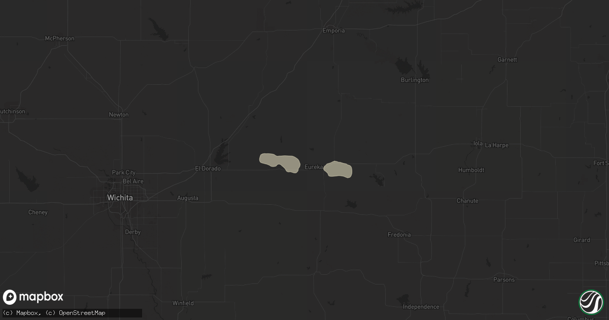 Hail map in Eureka, KS on September 22, 2023