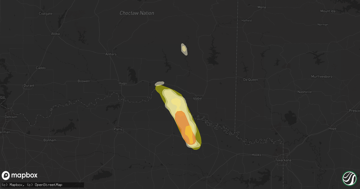 Hail map in Garvin, OK on September 22, 2023