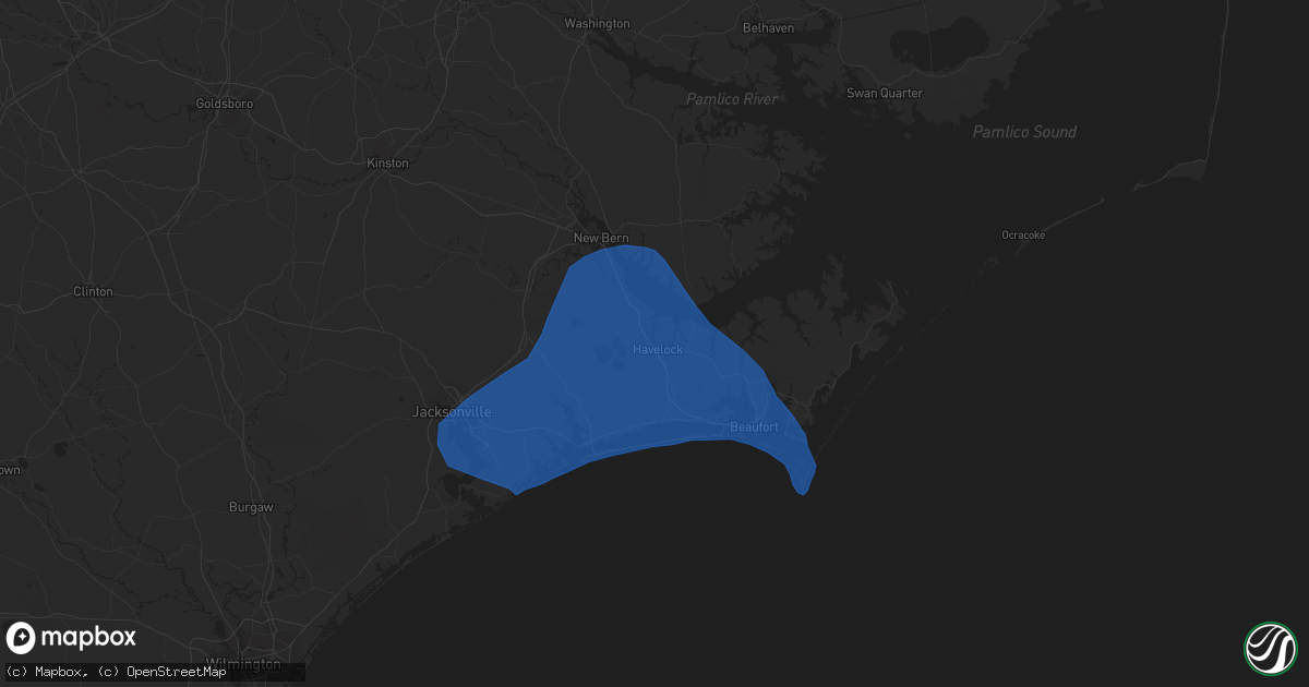 Hail map in Havelock, NC on September 22, 2023
